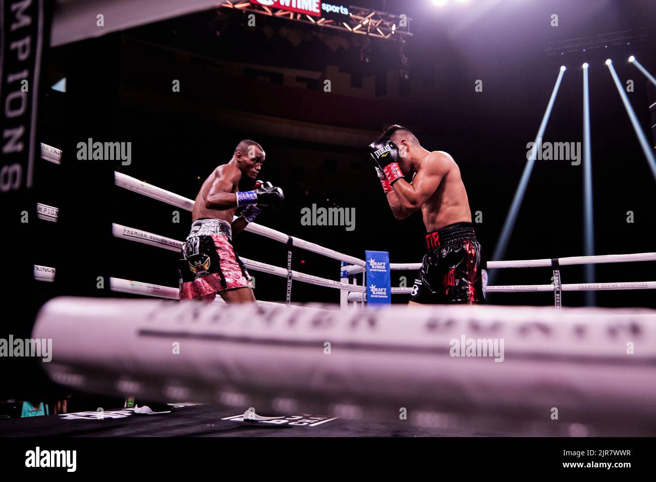 Professional boxer WBA interim superlightweight Alberto Puello defeats