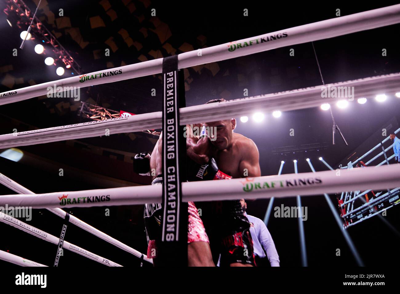 Professional boxer WBA interim superlightweight Alberto Puello defeats