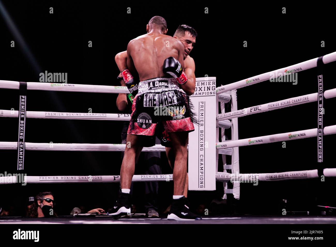 Professional boxer WBA interim superlightweight Alberto Puello defeats