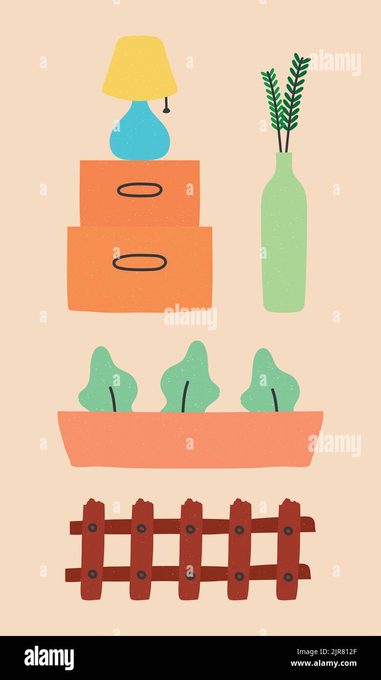 home decorations icon set Stock Vector Image & Art - Alamy