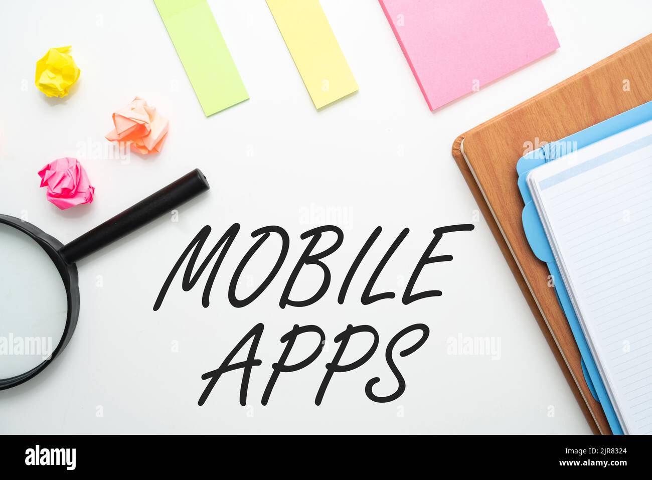 Handwriting text Mobile Apps. Business approach small programs are made ...