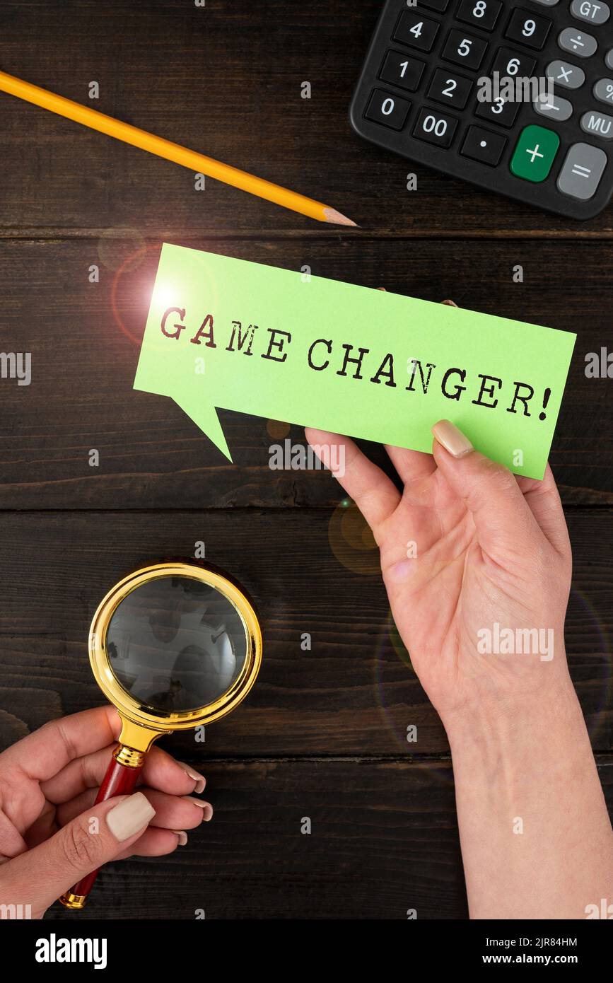 Conceptual caption Game Changer. Business approach Sports Data