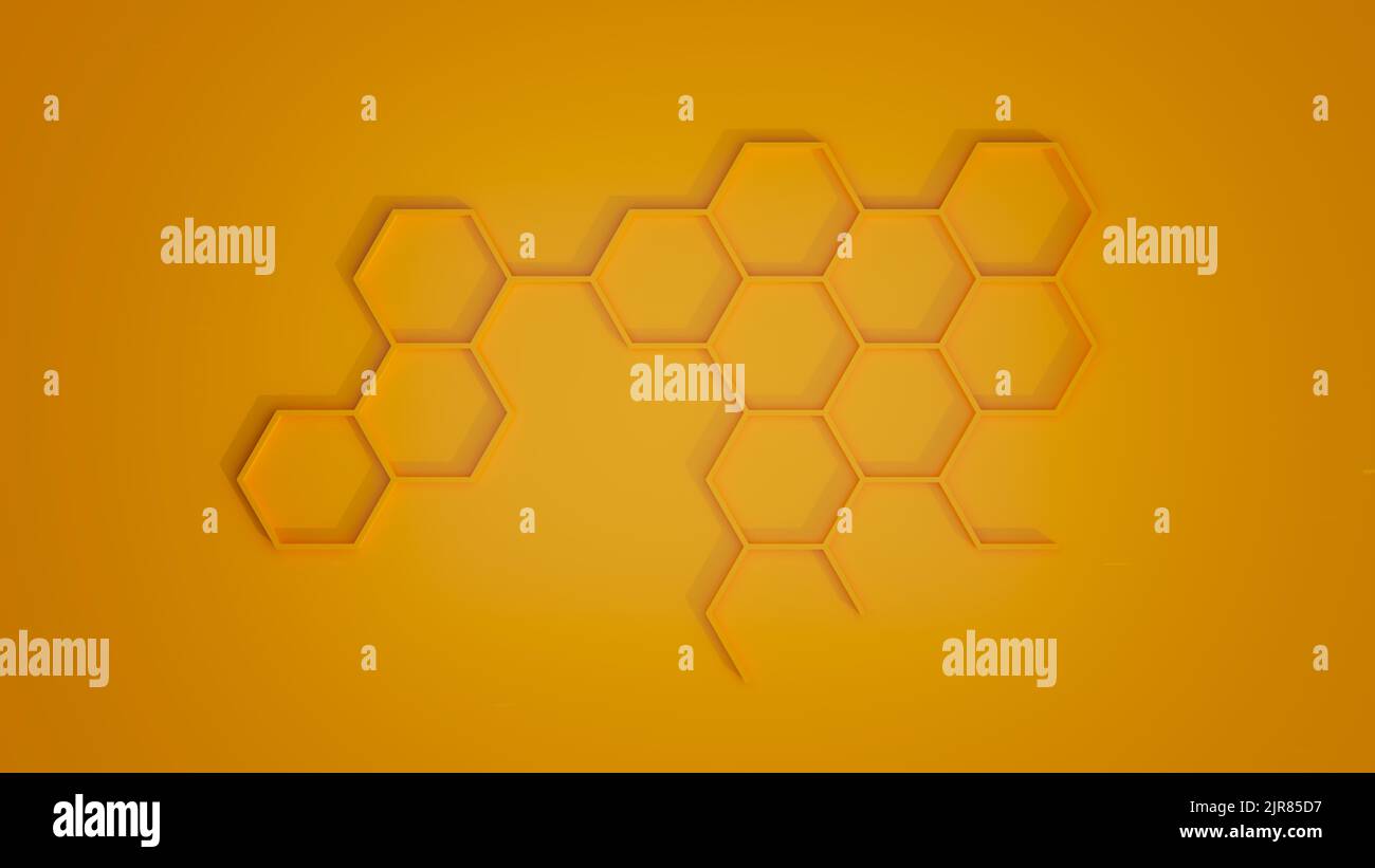 Hexagonal shape abstract background. 3D rendering illustration Stock ...