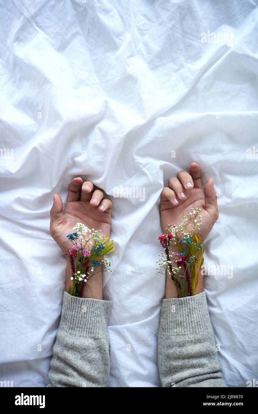 Everything blooms when you give it the chance to. Closeup shot of ...