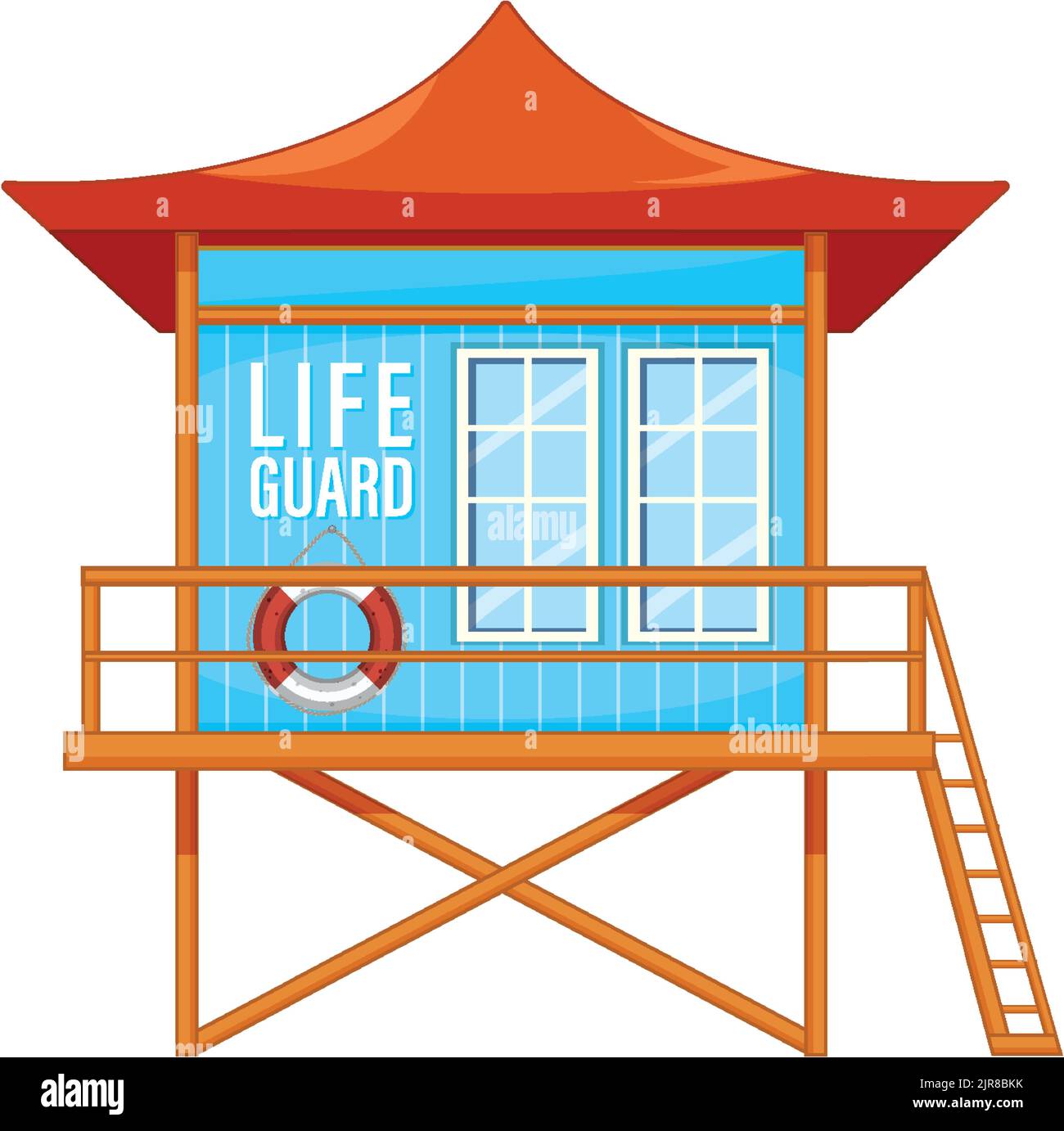Beach lifeguard tower isolated illustration Stock Vector Image & Art