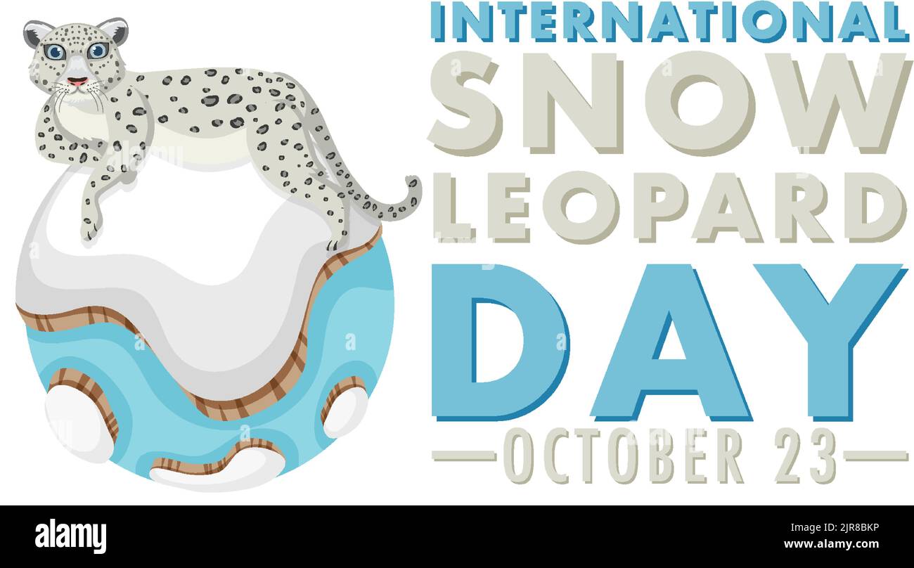 International Snow Leopard Day Banner Design illustration Stock Vector