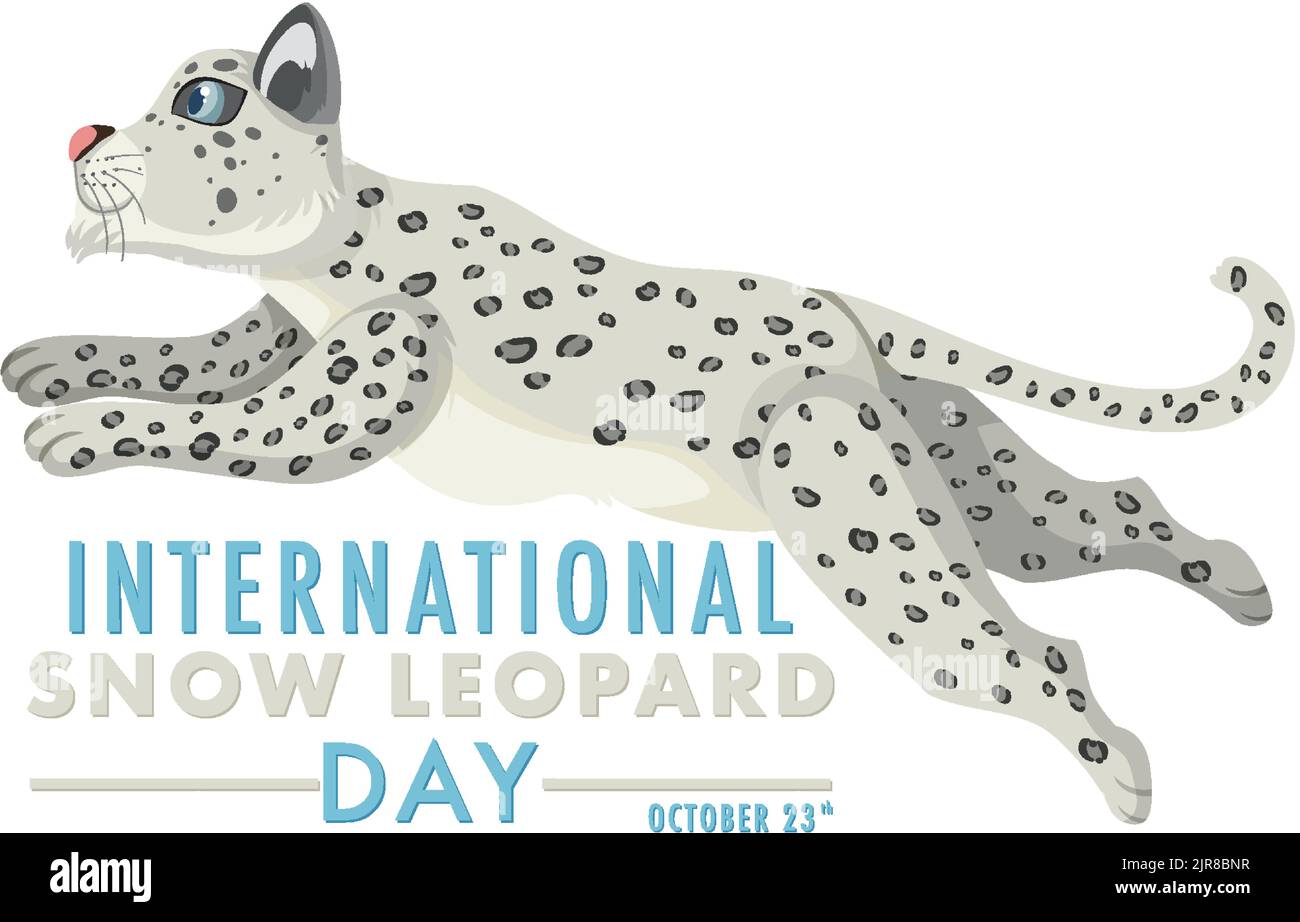 International Snow Leopard Day Banner Design illustration Stock Vector