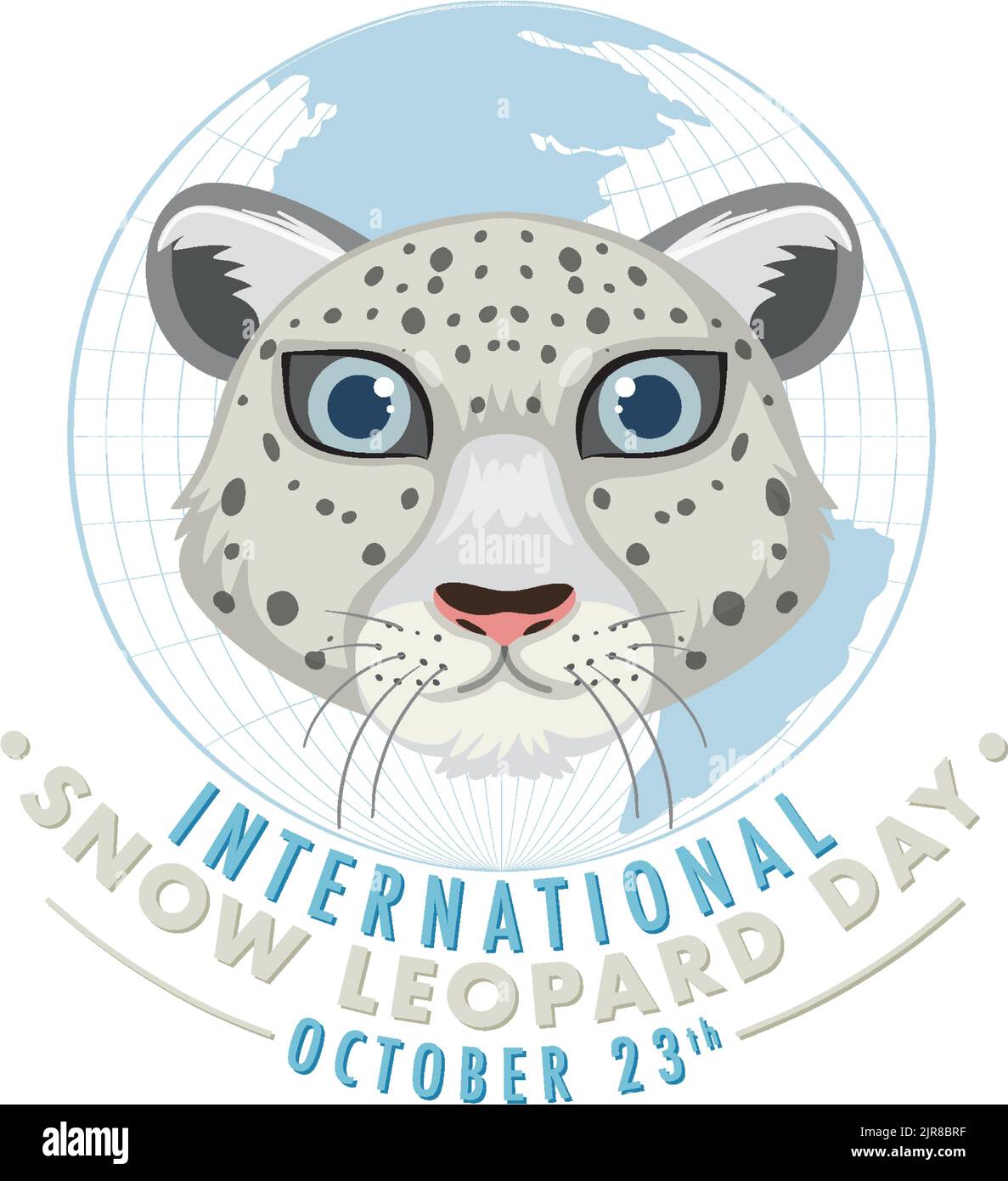 International Snow Leopard Day Banner Design illustration Stock Vector