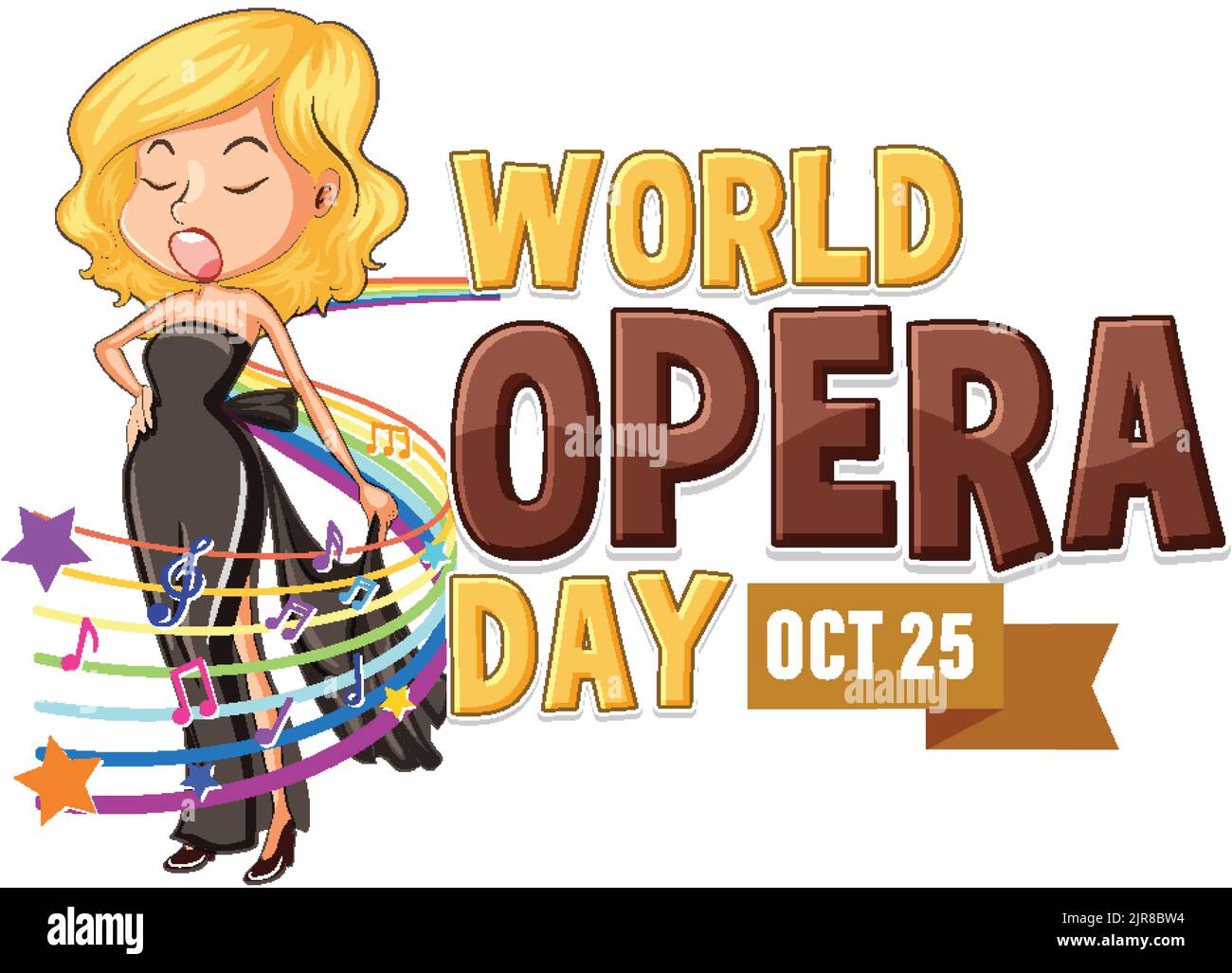 World Opera Day Banner Concept Vector illustration Stock Vector Image
