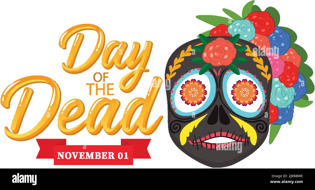 Day of the dead with Mexican Calaca illustration Stock Vector Image