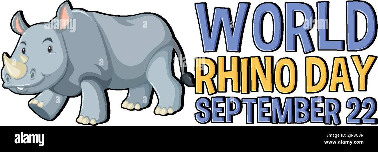 World Rhino Day September 22 Banner Design illustration Stock Vector ...