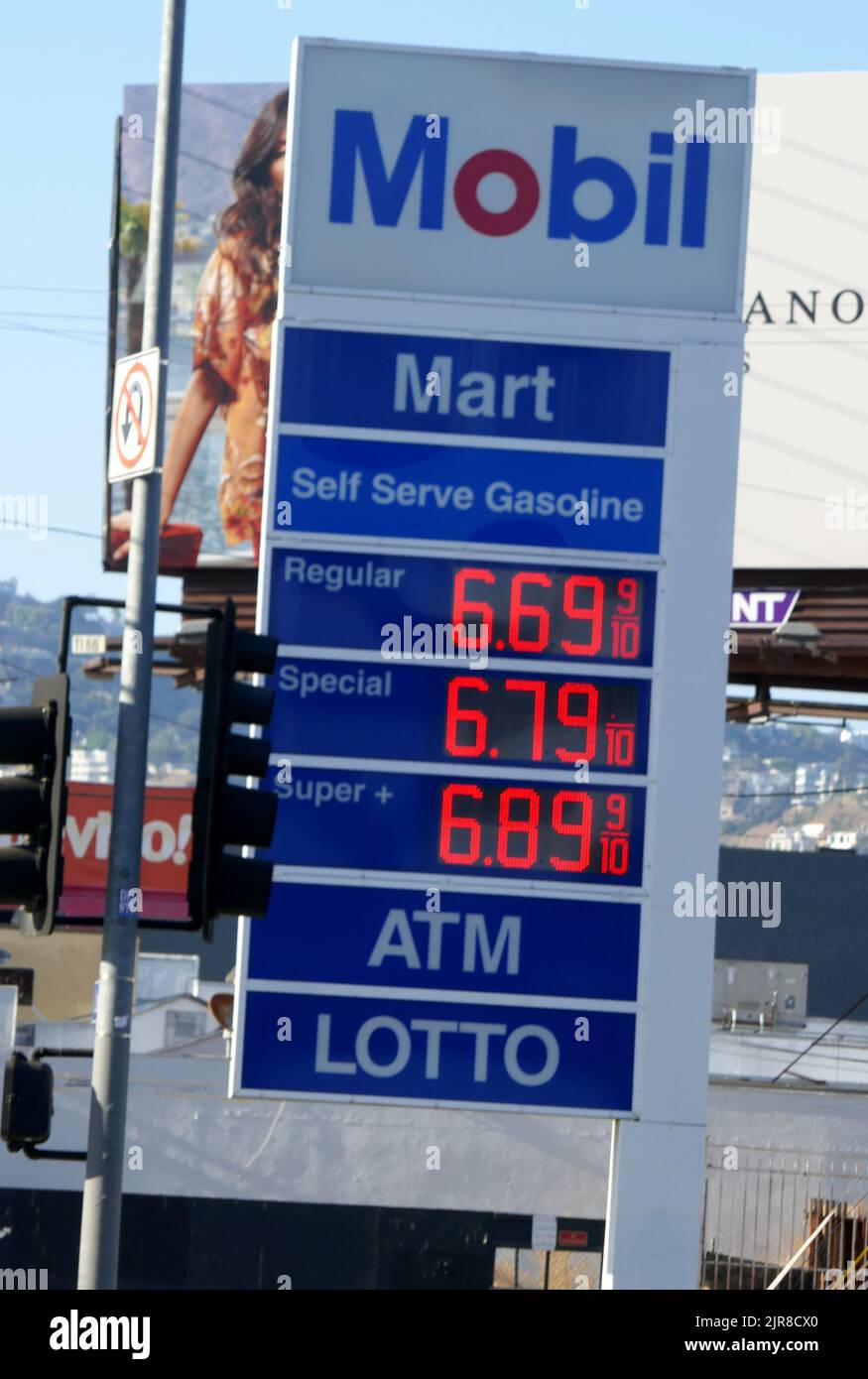 West Hollywood, California, USA 22nd August 2022 Mobile Gas Station