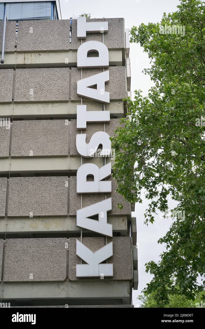 Karstadt department store branch and lettering in downtown Berlin Stock Photo