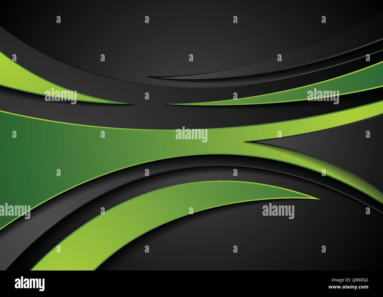 Green and black abstract wavy corporate digital background. Vector ...
