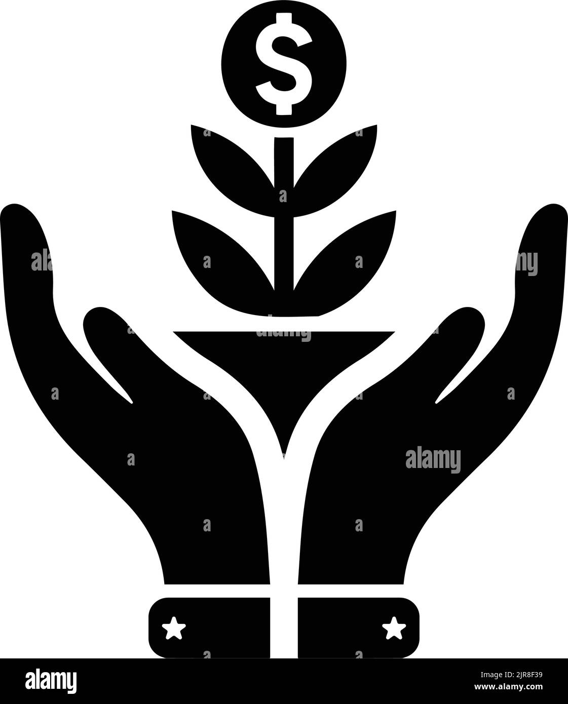 Growth, money, hand, plant icon - Simple editable vector EPS file Stock ...