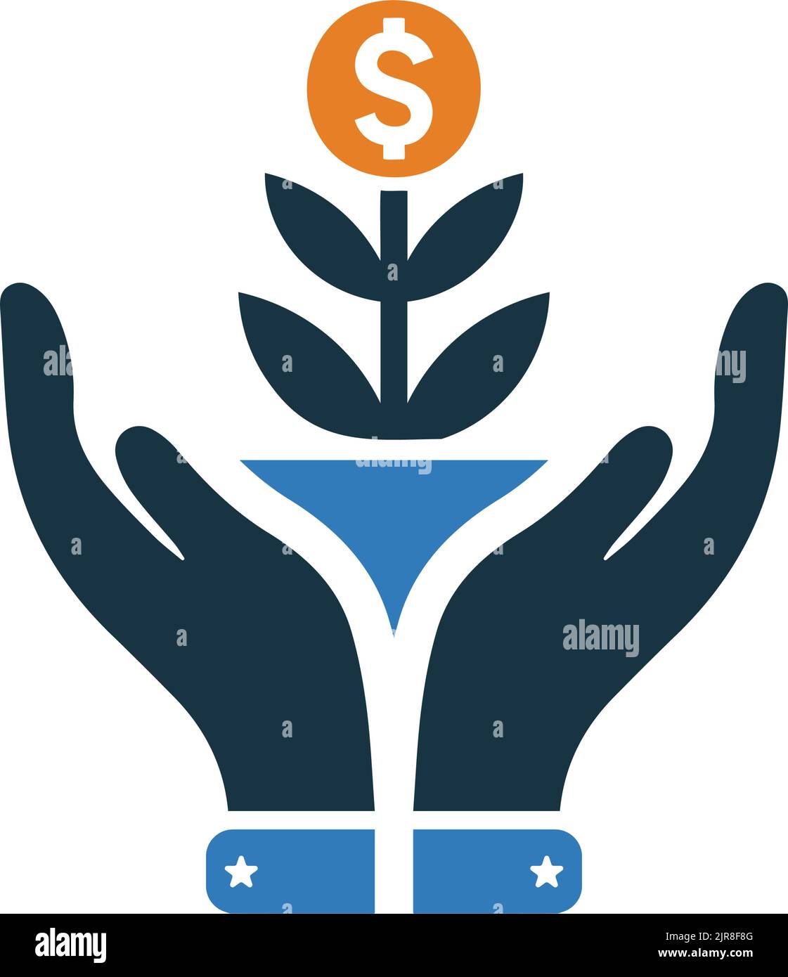 Growth, money, hand, plant icon - Simple editable vector EPS file Stock ...