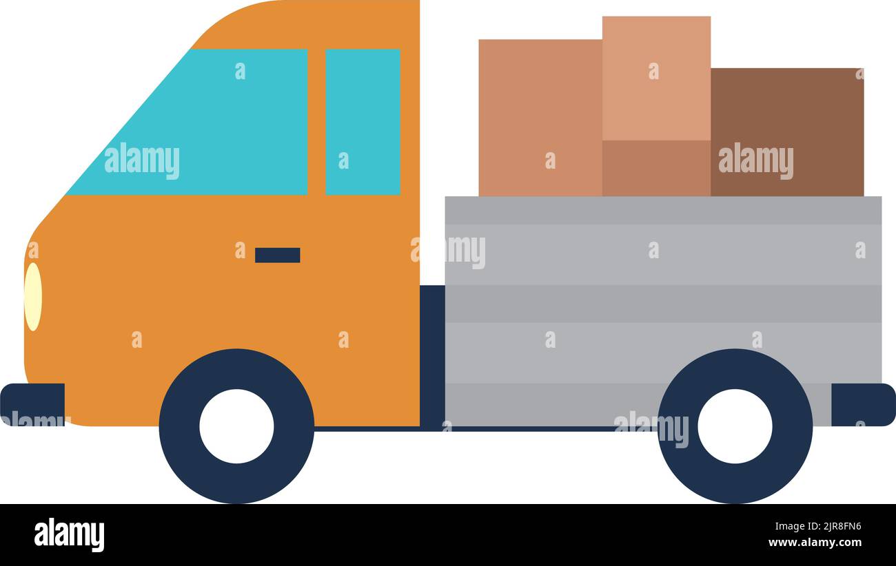 pickup car with moving boxes Stock Vector Image & Art Alamy