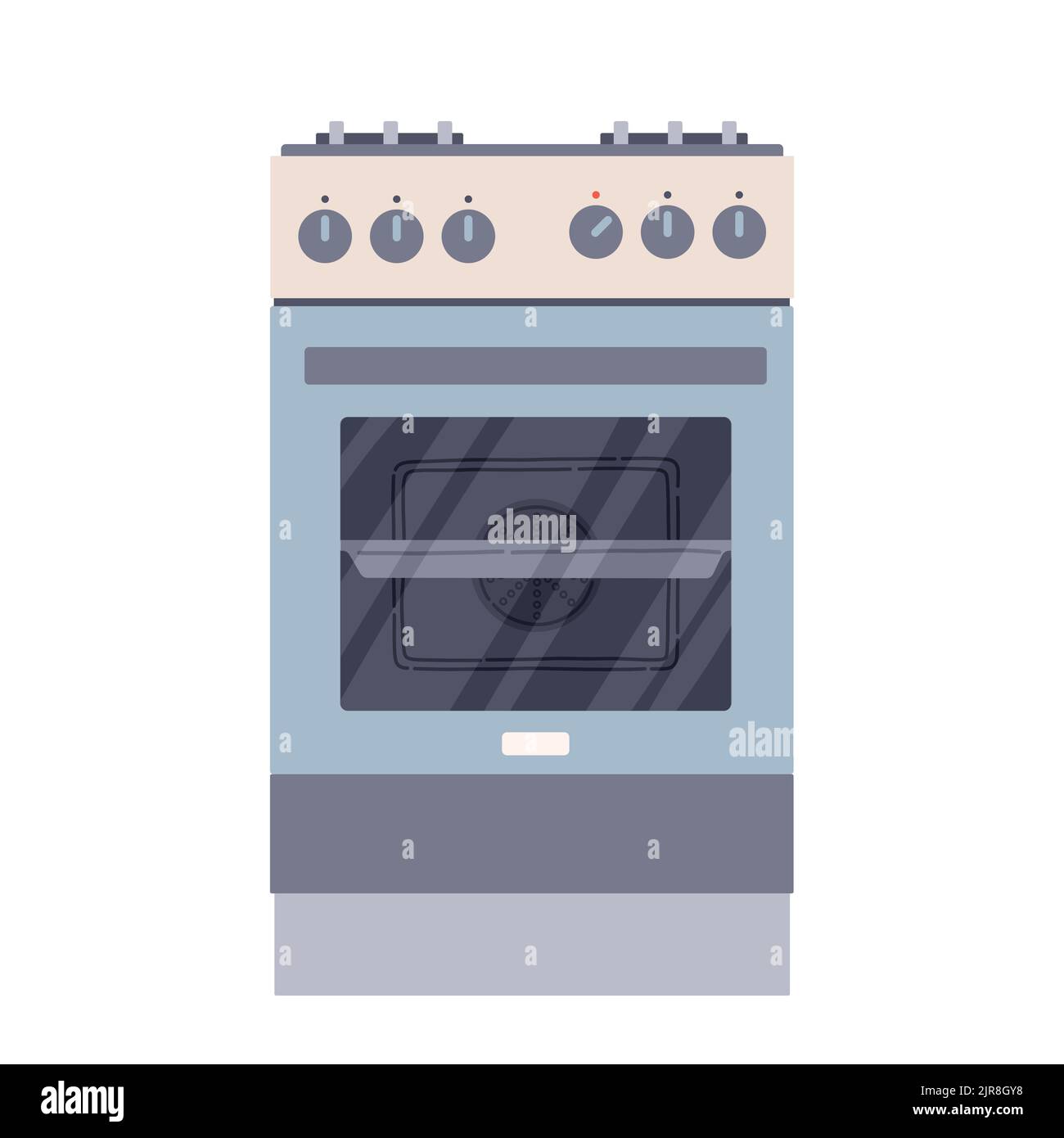 Kitchen stove gas oven flat design style vector Stock Vector Image