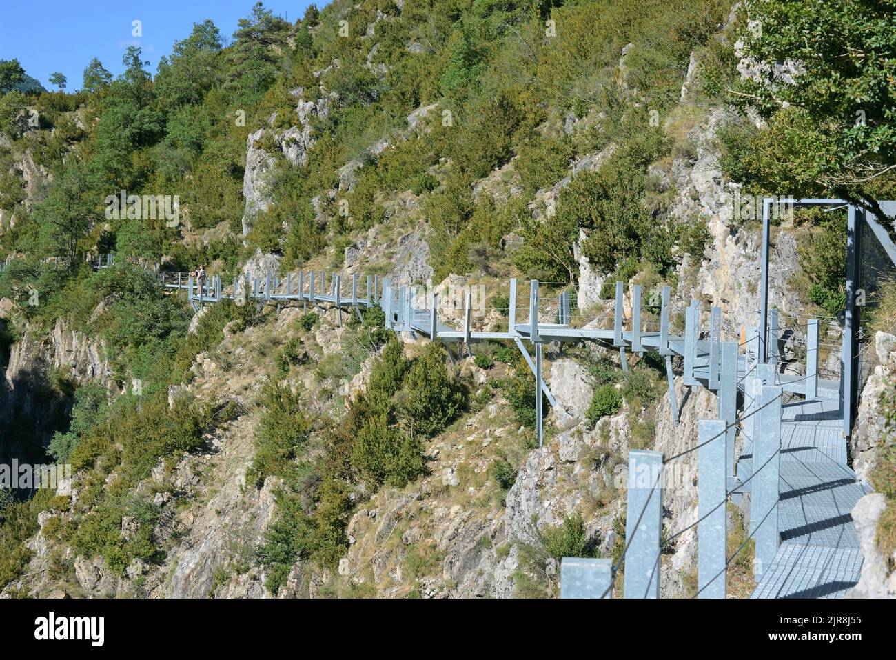 Route of the footbridges in Panticosa province of Huesca, Aragon, Spain Stock Photo