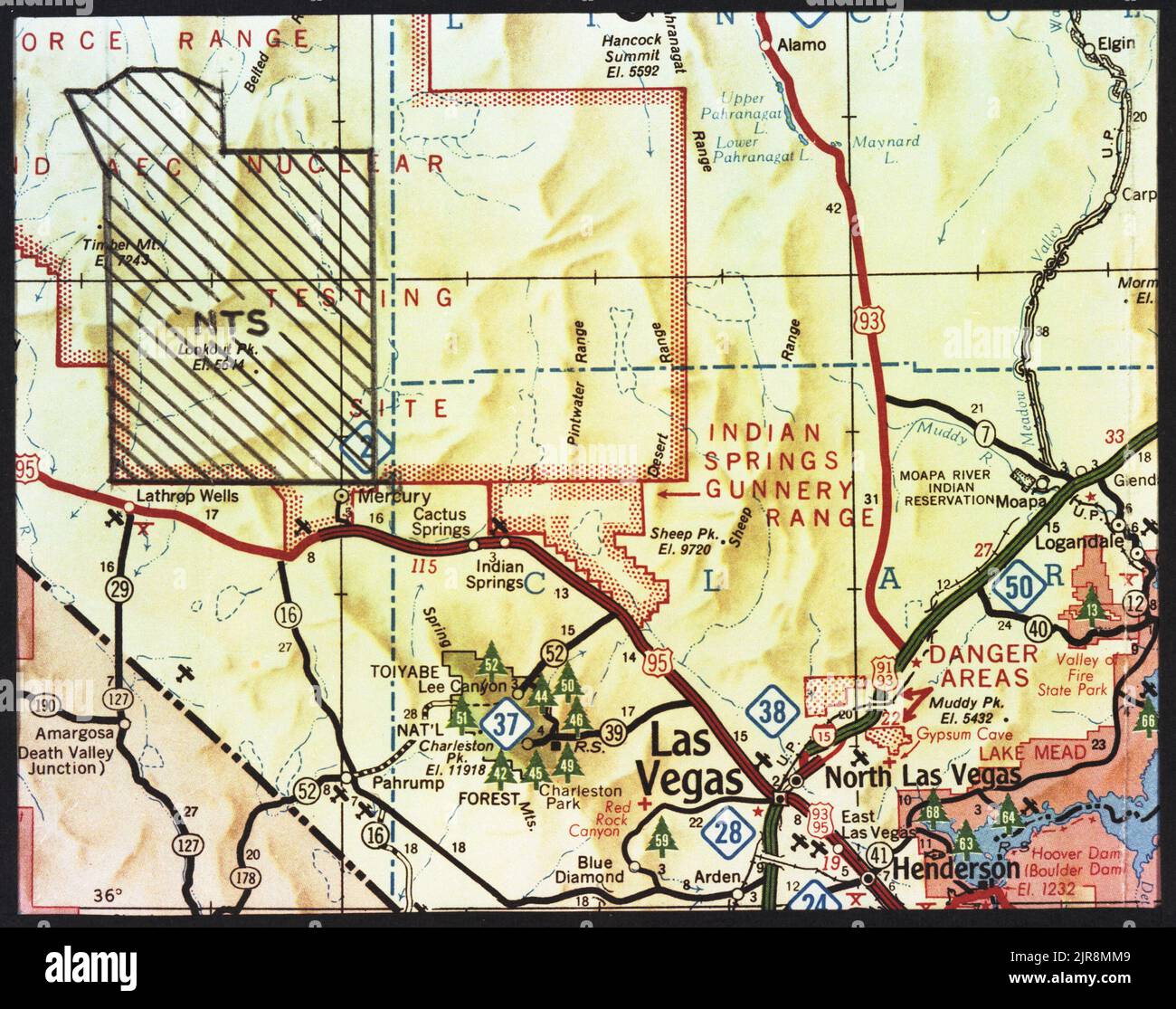 Nevada test site map hi-res stock photography and images - Alamy