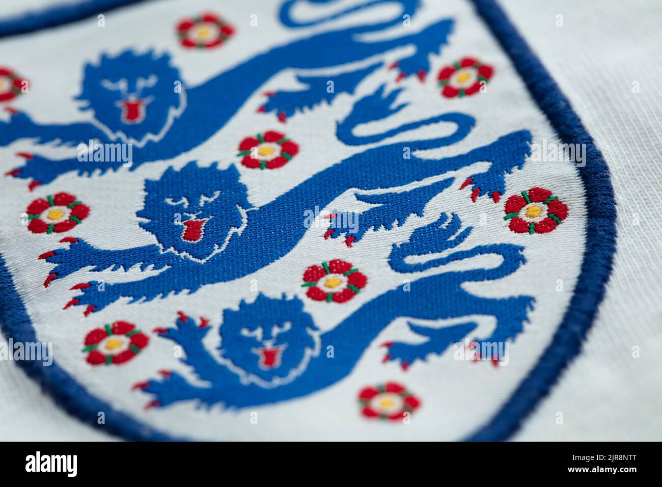 LONDON, UK August 2022 Three lions national emblem badge on an