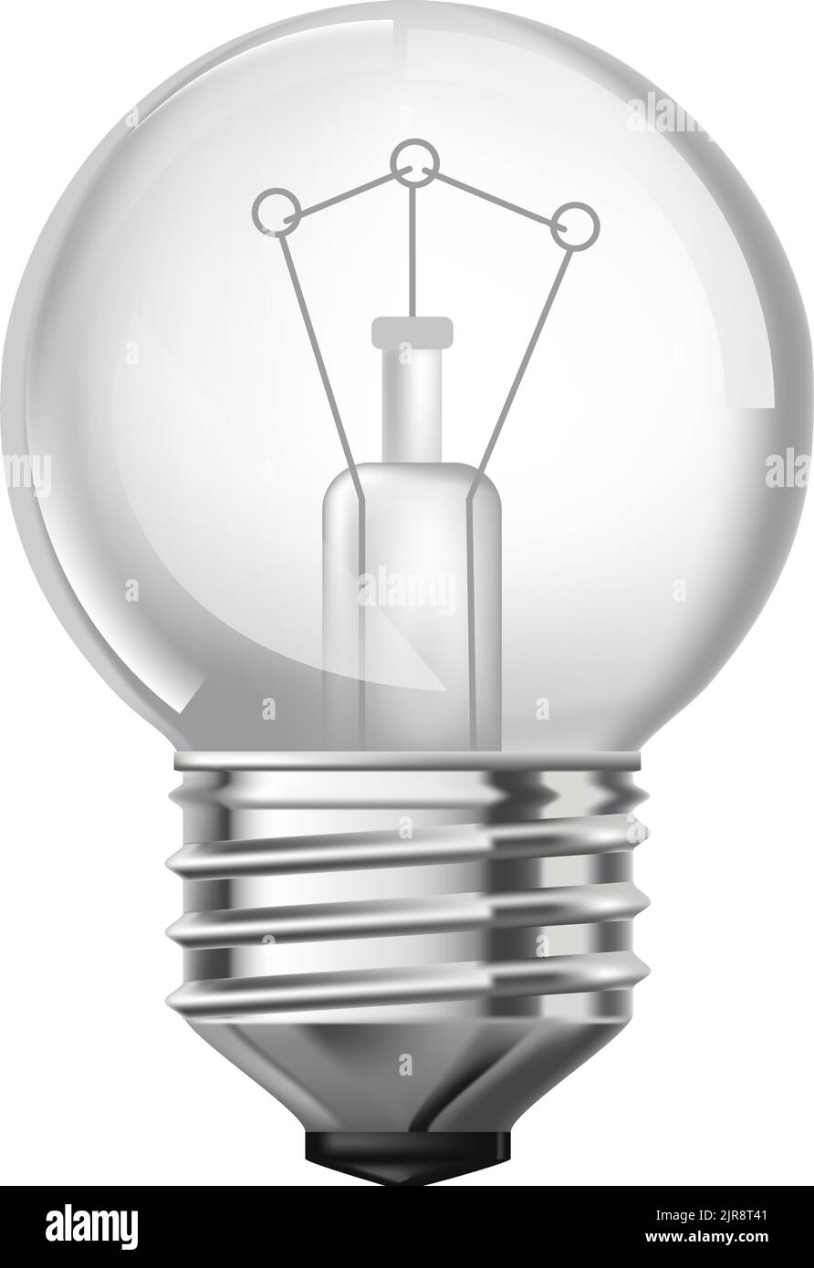 Incandescent light bulb, globe for illumination Stock Vector Image