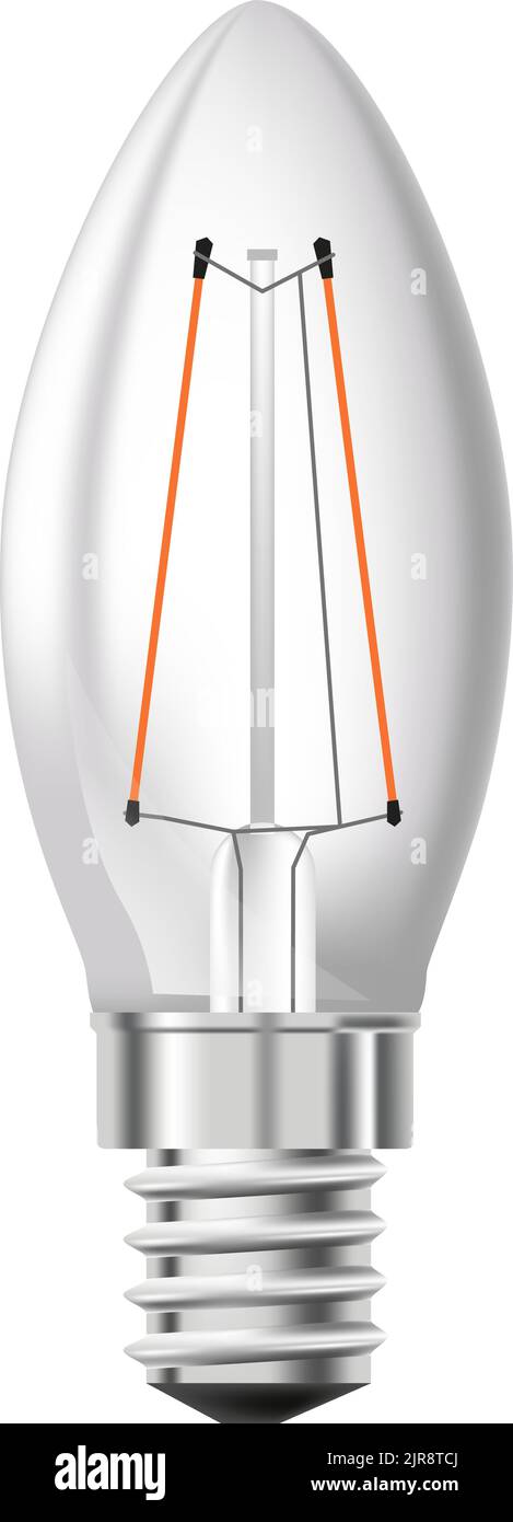 Candle light bulb, incandescent illumination type Stock Vector