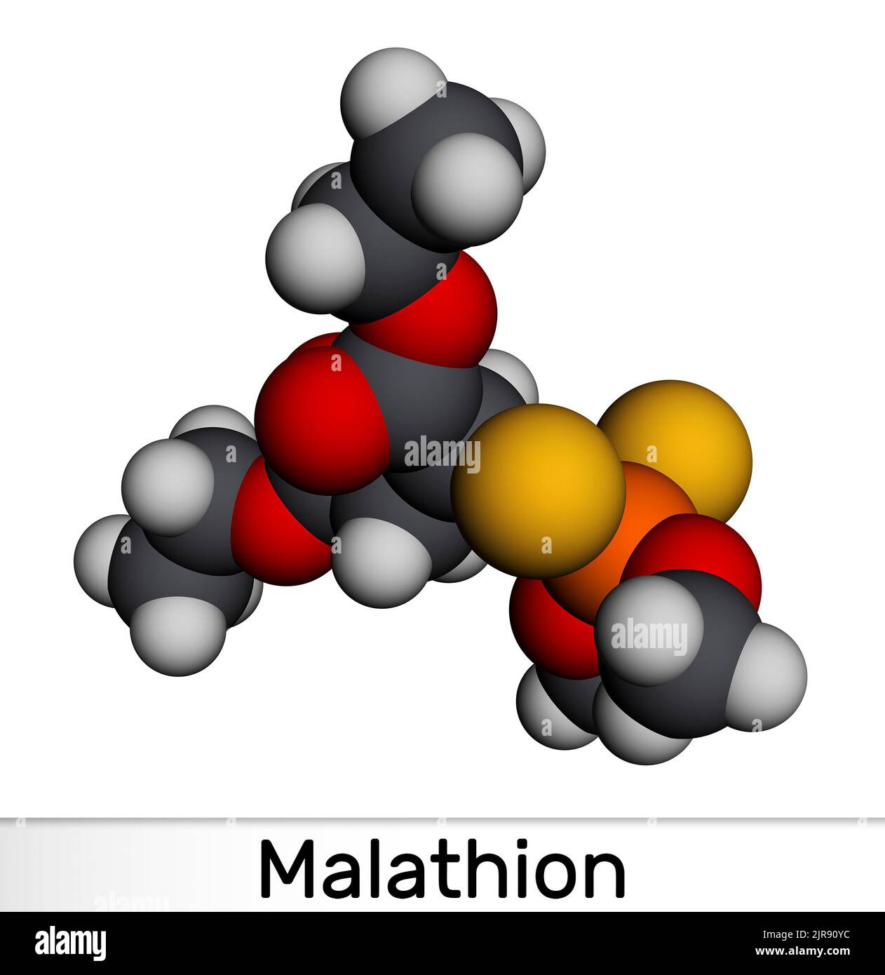 Malathion molecule. It is parasympathomimetic organophosphate used as
