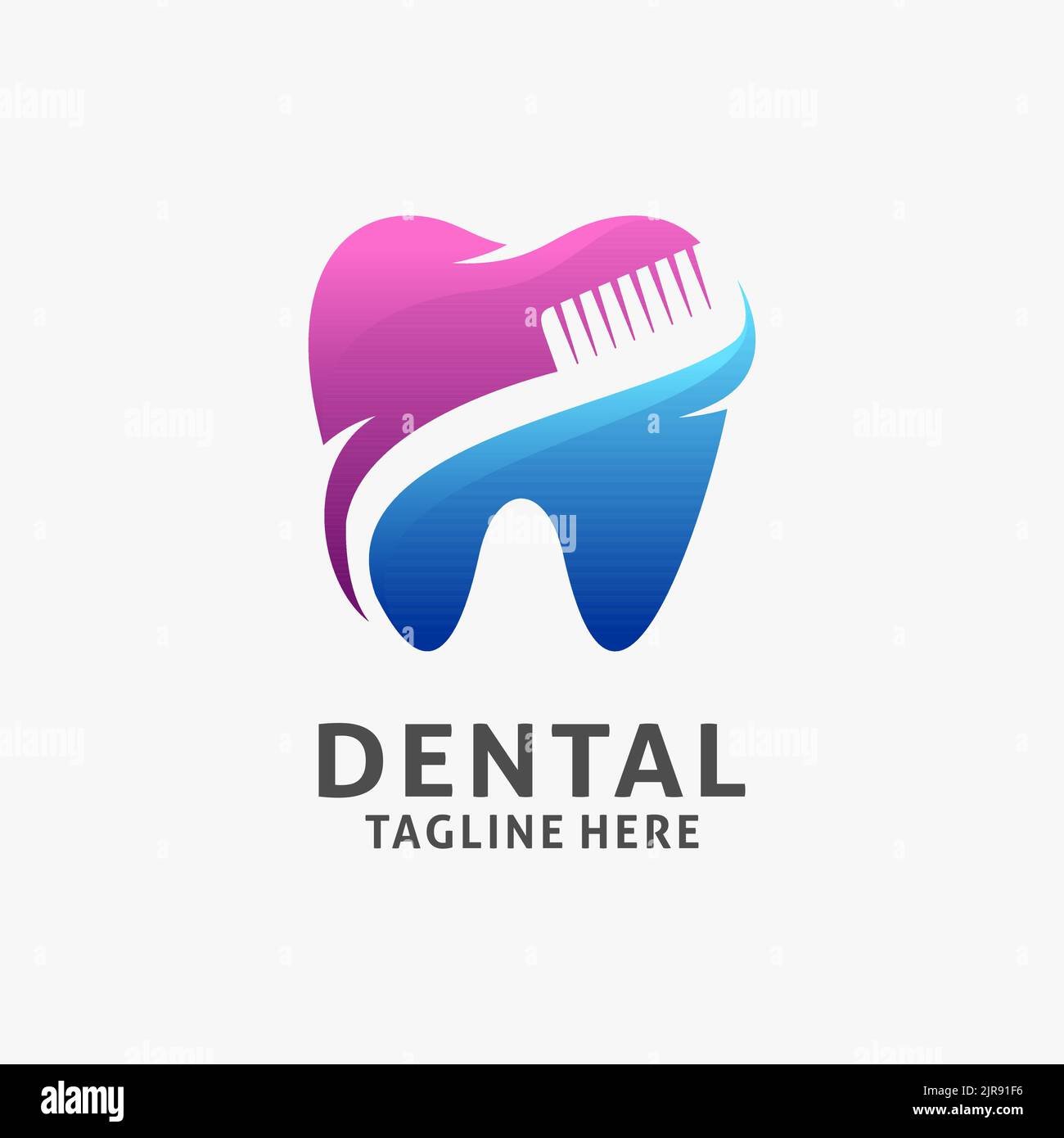 Dental care logo design with toothbrush element Stock Vector Image