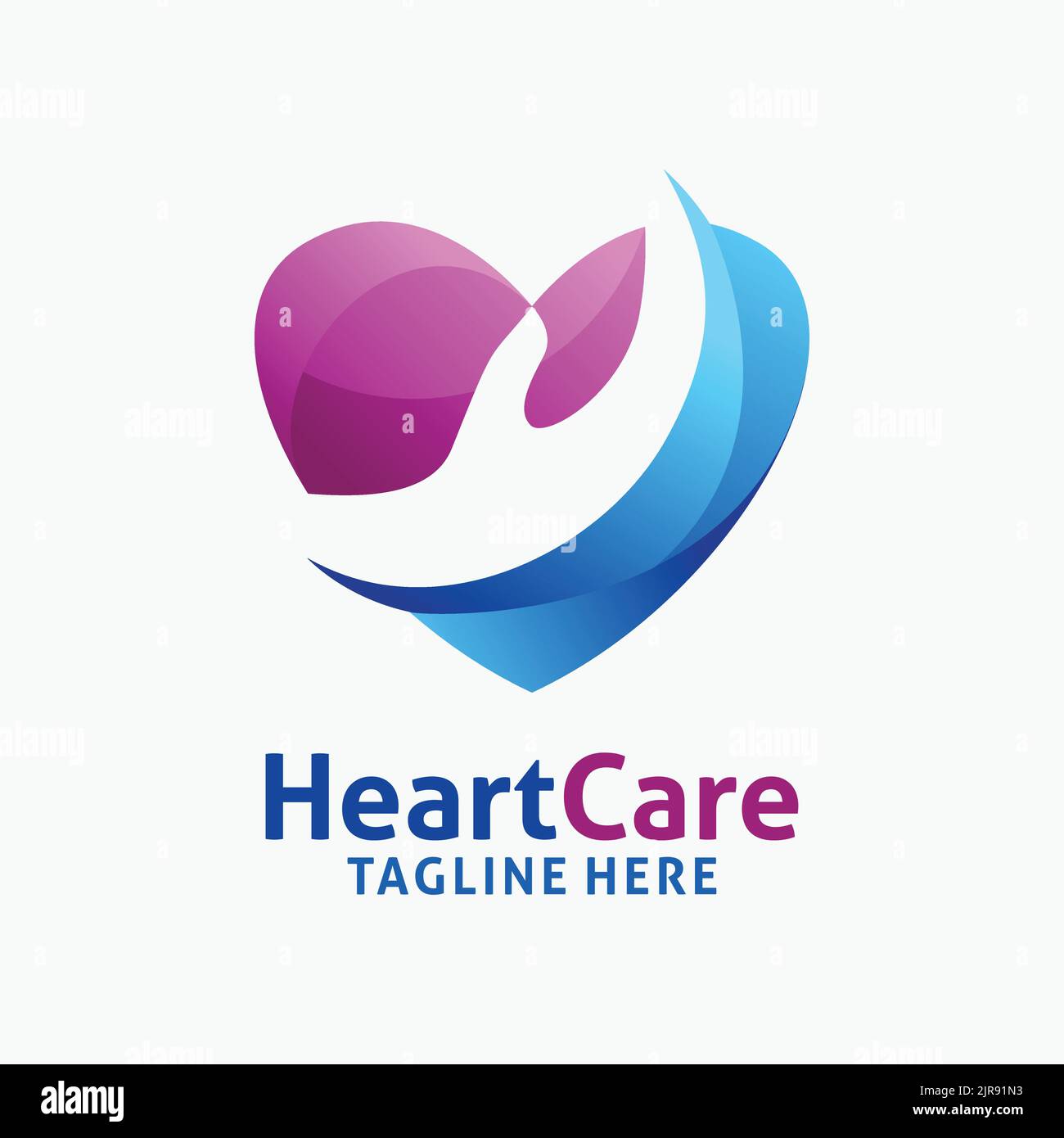 Heart care logo design Stock Vector Image & Art - Alamy