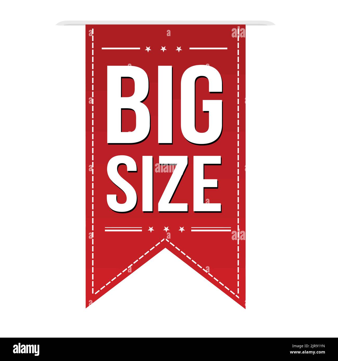 Big size red ribbon or banner design on white background, vector illustration Stock Vector