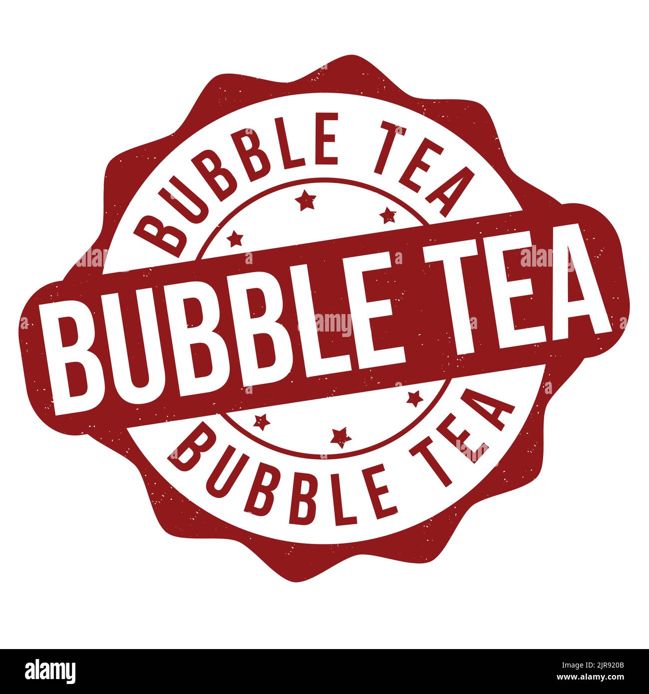 Bubble tea grunge rubber stamp on white background, vector illustration Stock Vector