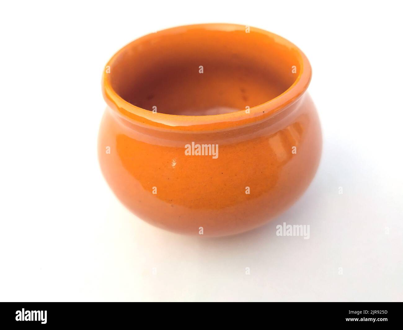 Brown clay pot isolated on white background Stock Photo Alamy