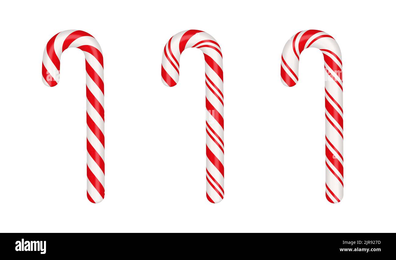 Christmas candy canes. Christmas stick. Traditional xmas candy with red ...