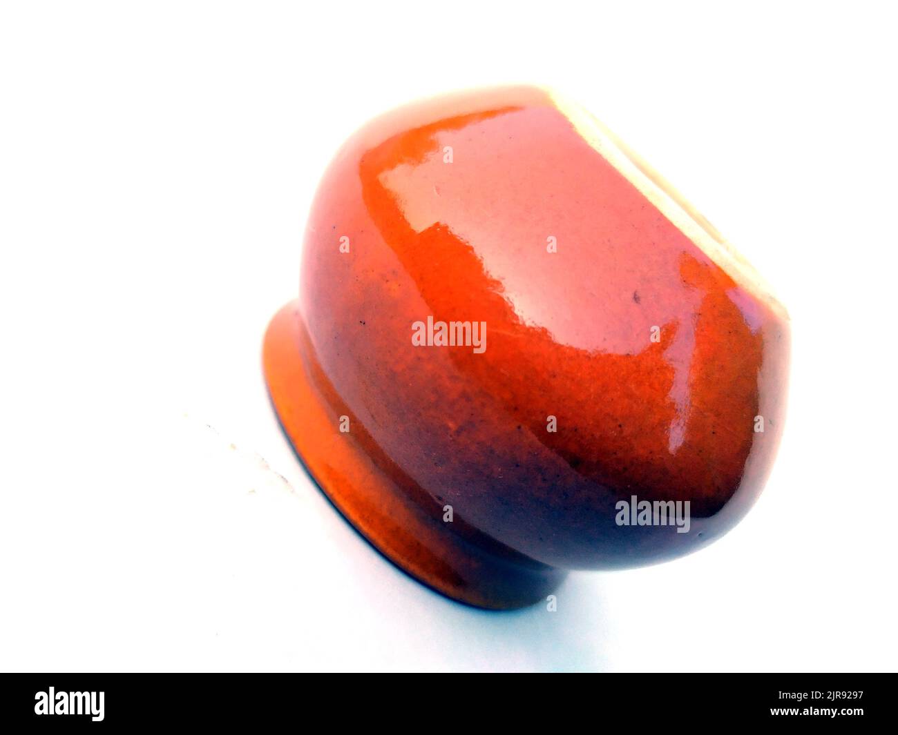 Brown clay pot isolated on white background Stock Photo - Alamy