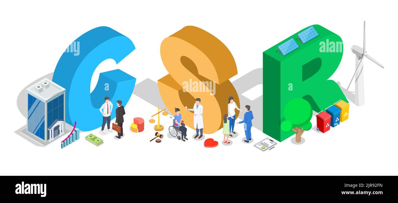 CSR acronym ethical and honest business vector Stock Vector