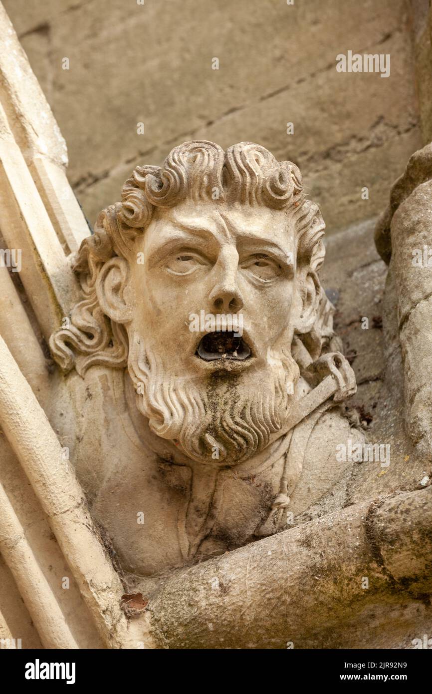 Close up of a gargoyle on Salisbury Cathedrals main entrance, England Stock Photo