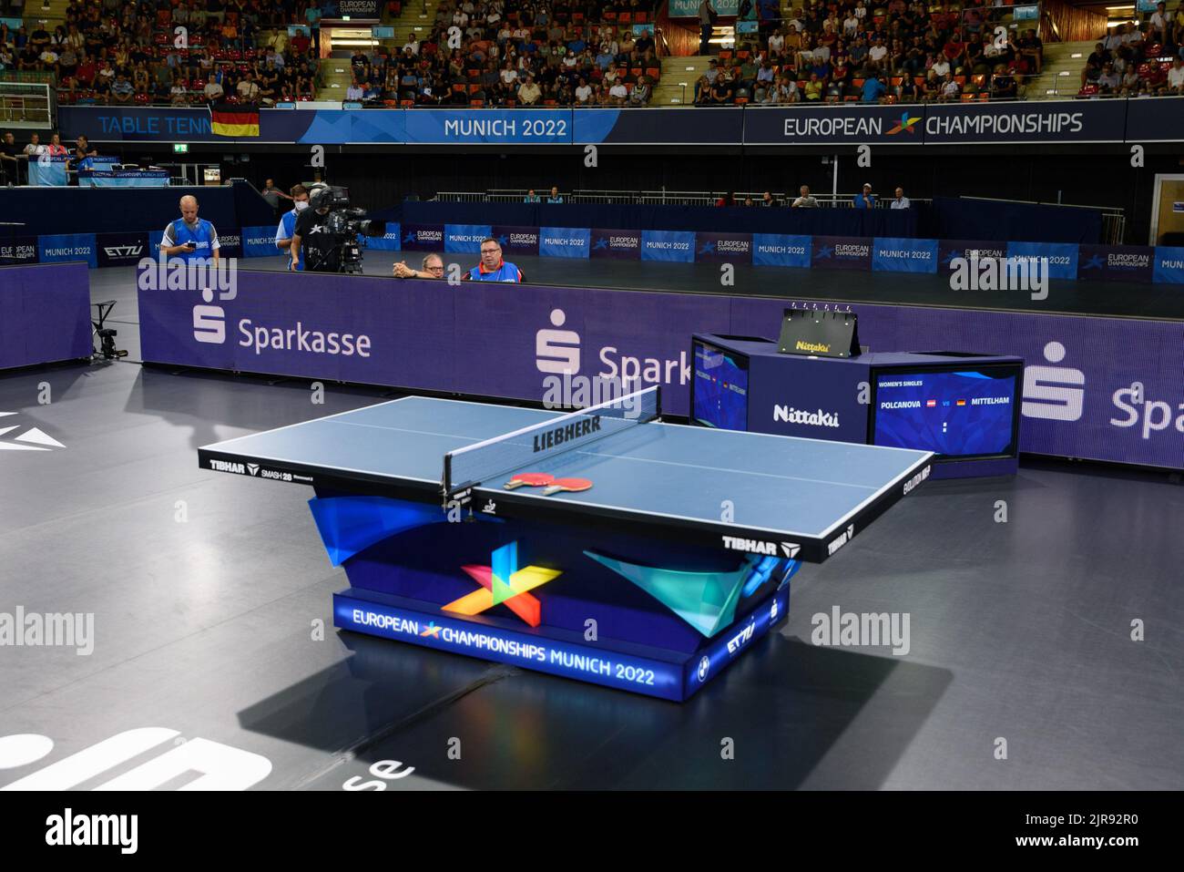 Munich, Germany. 21st Aug, 2022. Table Tennis: European Championship, 1430:  Singles, Women, Final Round, Final 1600: