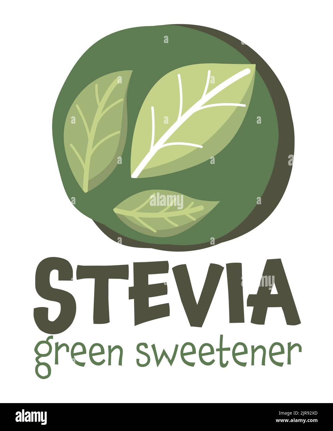 Stevia sweetener logo template sugar substitute Stock Vector Image