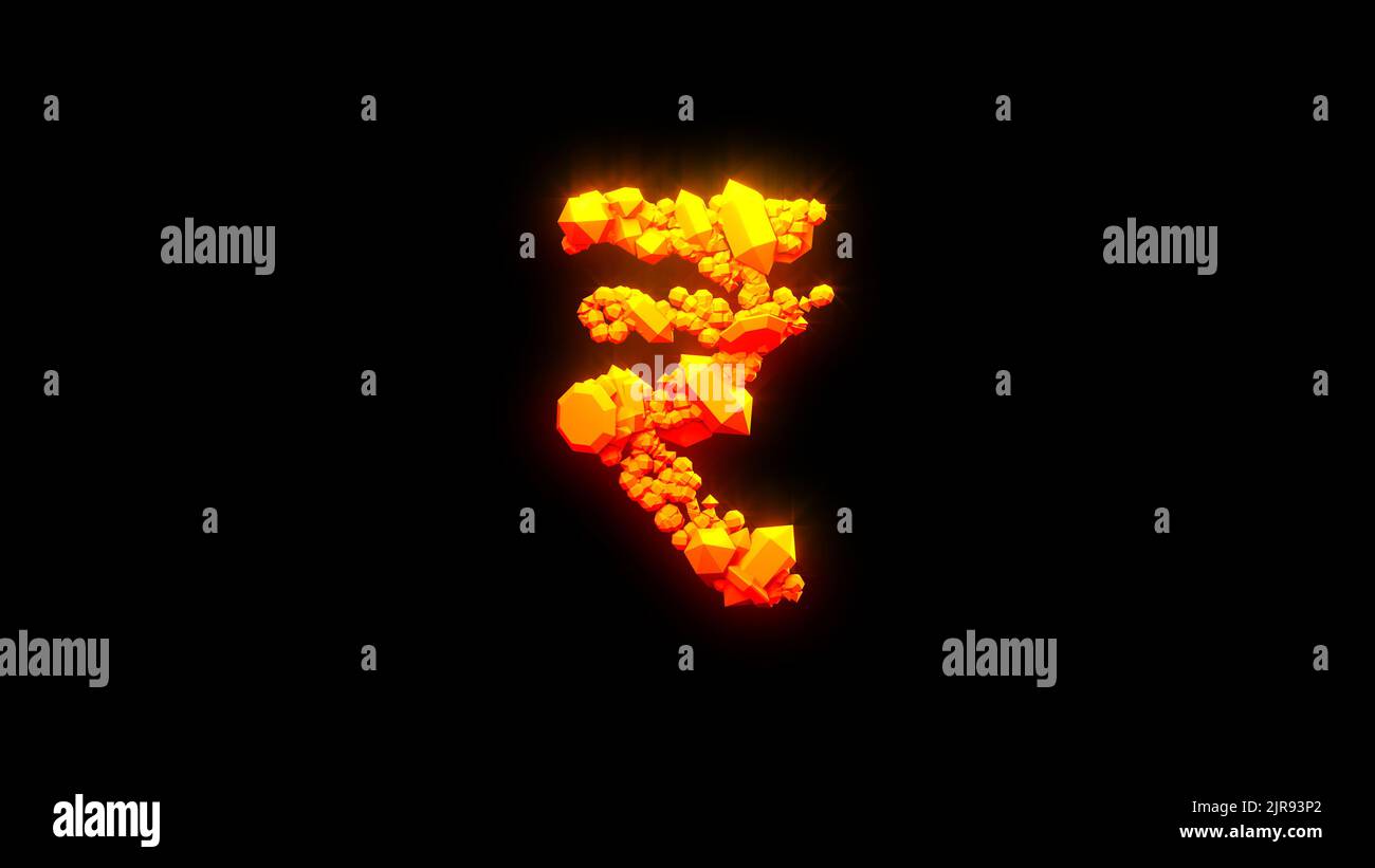 pretty lava rocks rupee sign - burning hot orange - red character ...