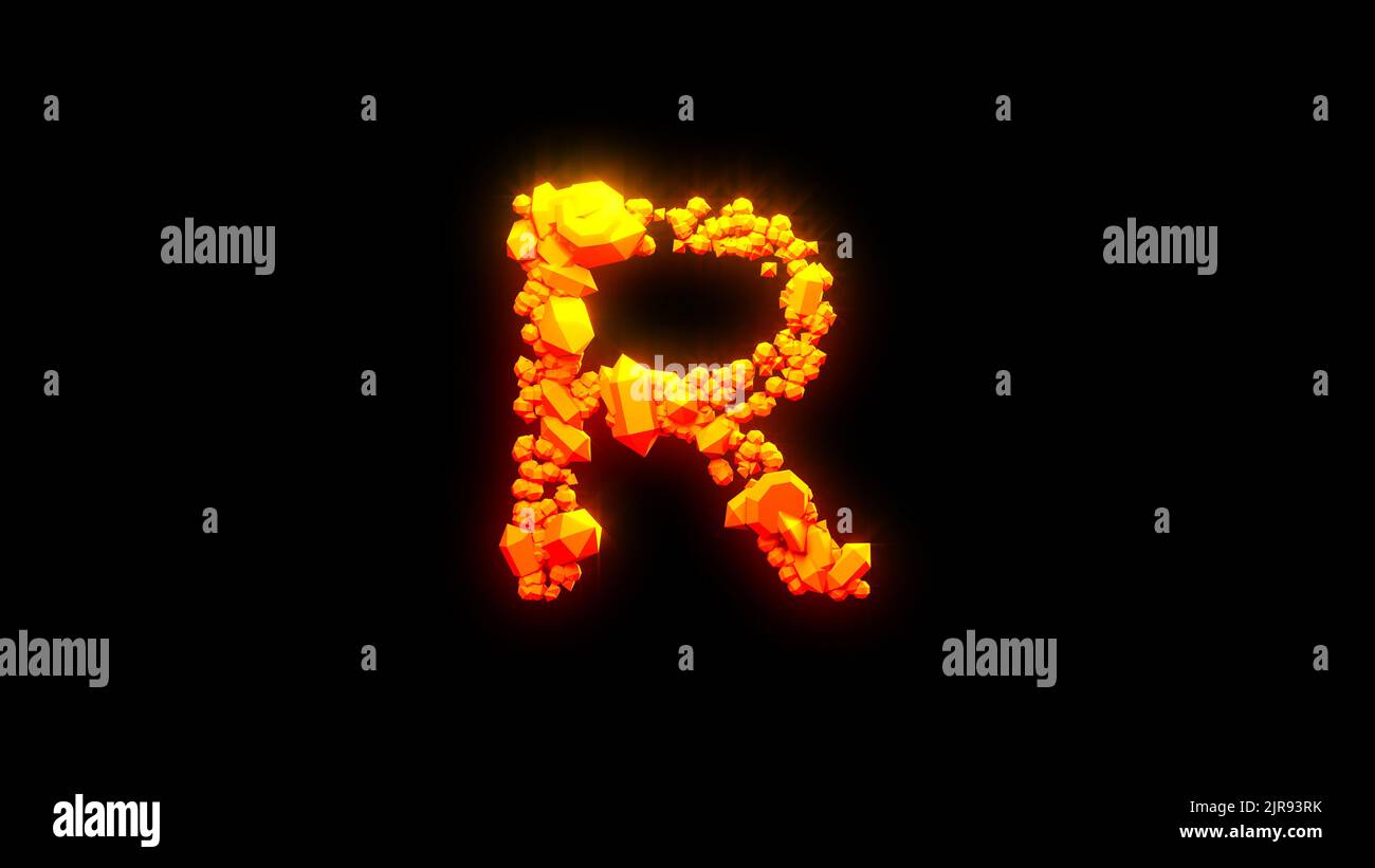 Orange Rocks Letters nice magma rocks letter R - burning hot orange - red character ...
