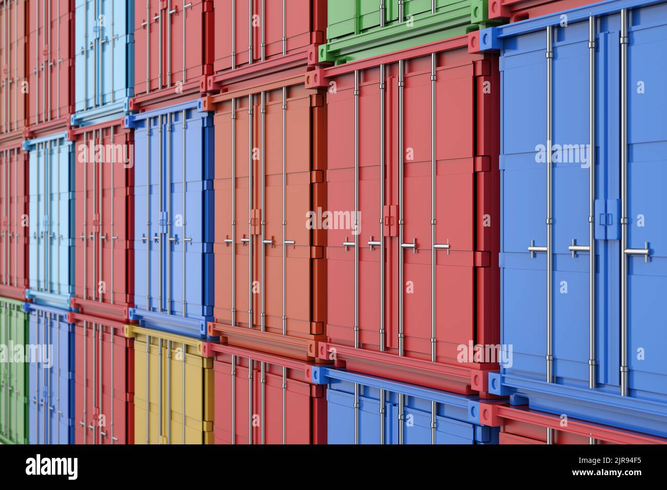 3d rendering stack of containers at container port or terminal Stock ...