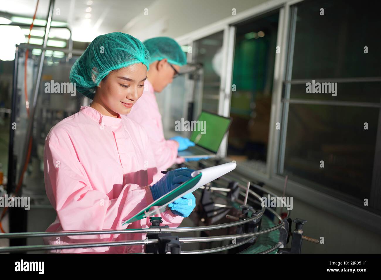 Asian worker labor working in food and beverage for drink industry ...