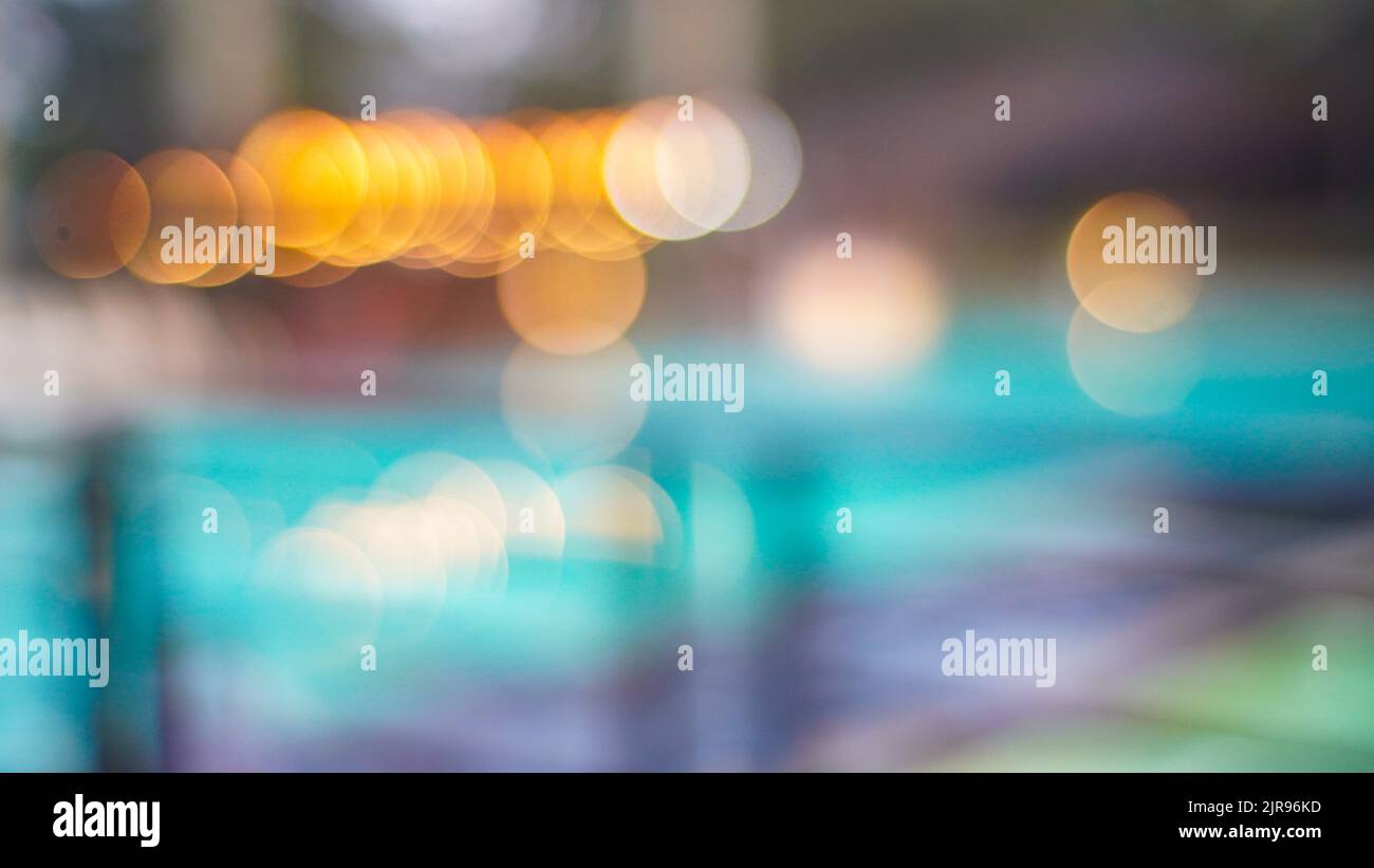Defocused of abstract background of resort swimming pool Stock Photo