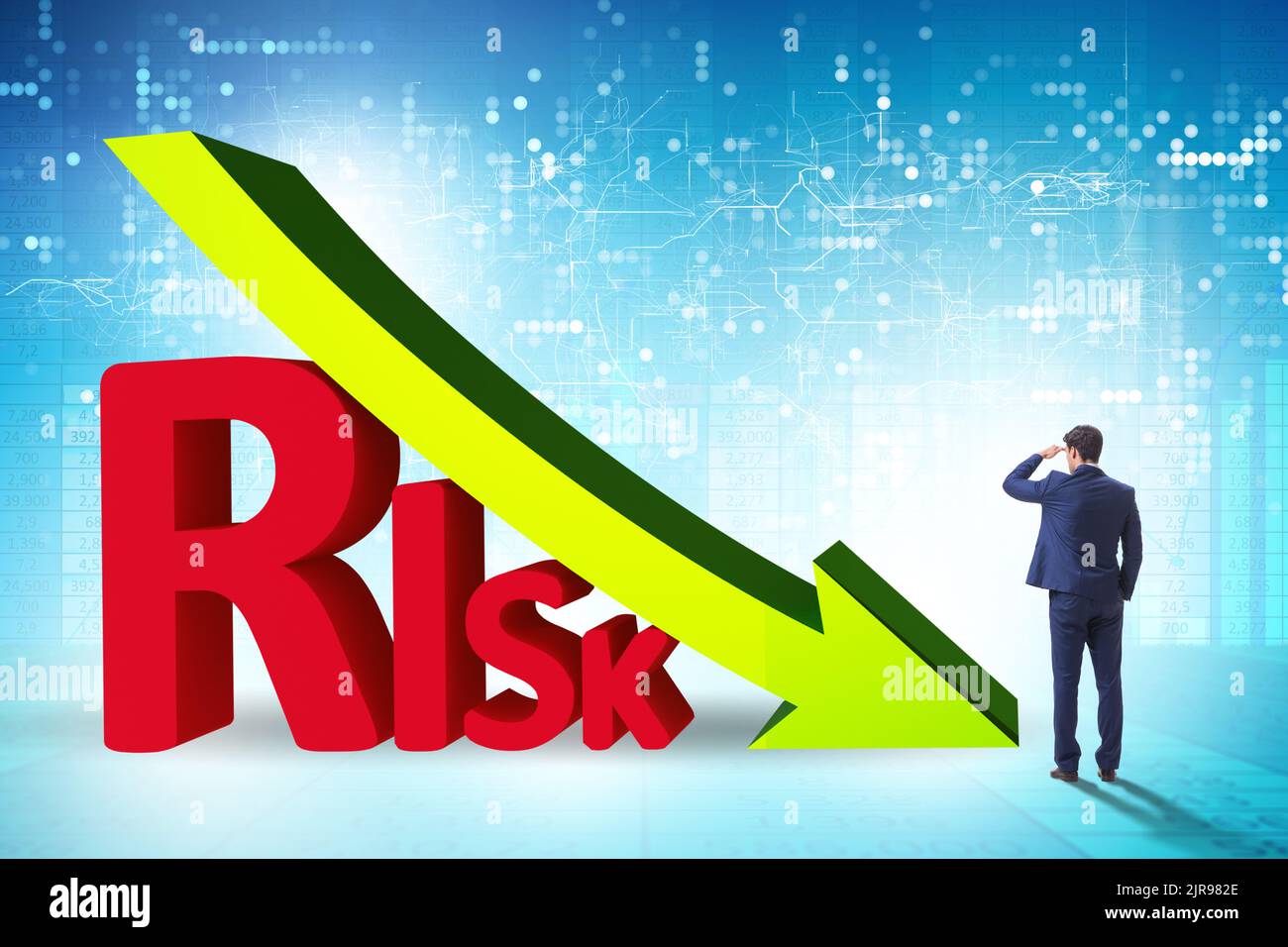 Risk reduction and mitigation concept with the businessman Stock Photo ...