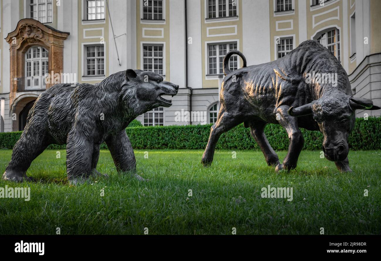 bull and bear - stock market Stock Photo
