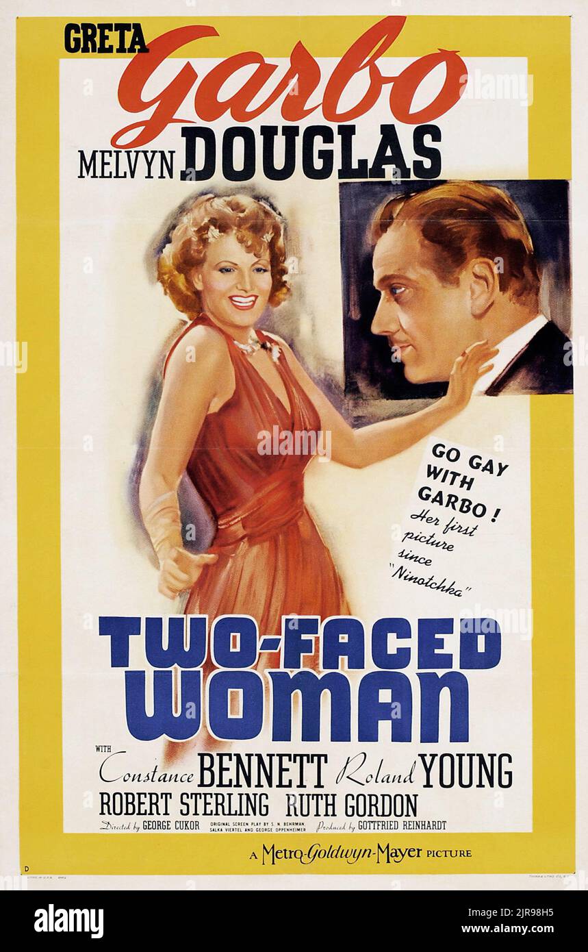 Vintage film poster feat. Greta Garbo - Two-Faced Woman (MGM, 1941) Stock Photo