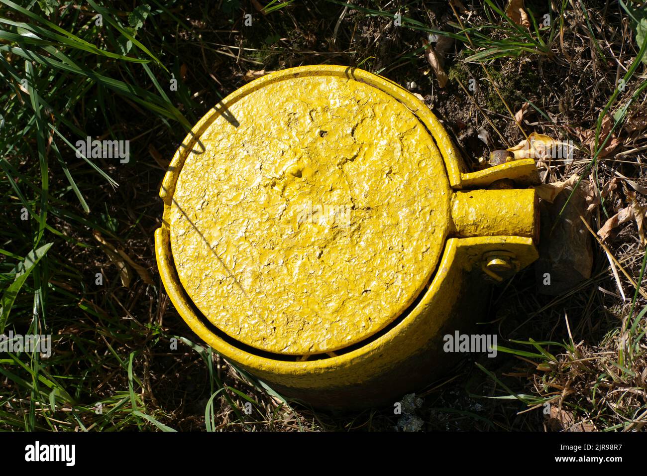 yellow gas hatch at dry sunny summer day Stock Photo - Alamy
