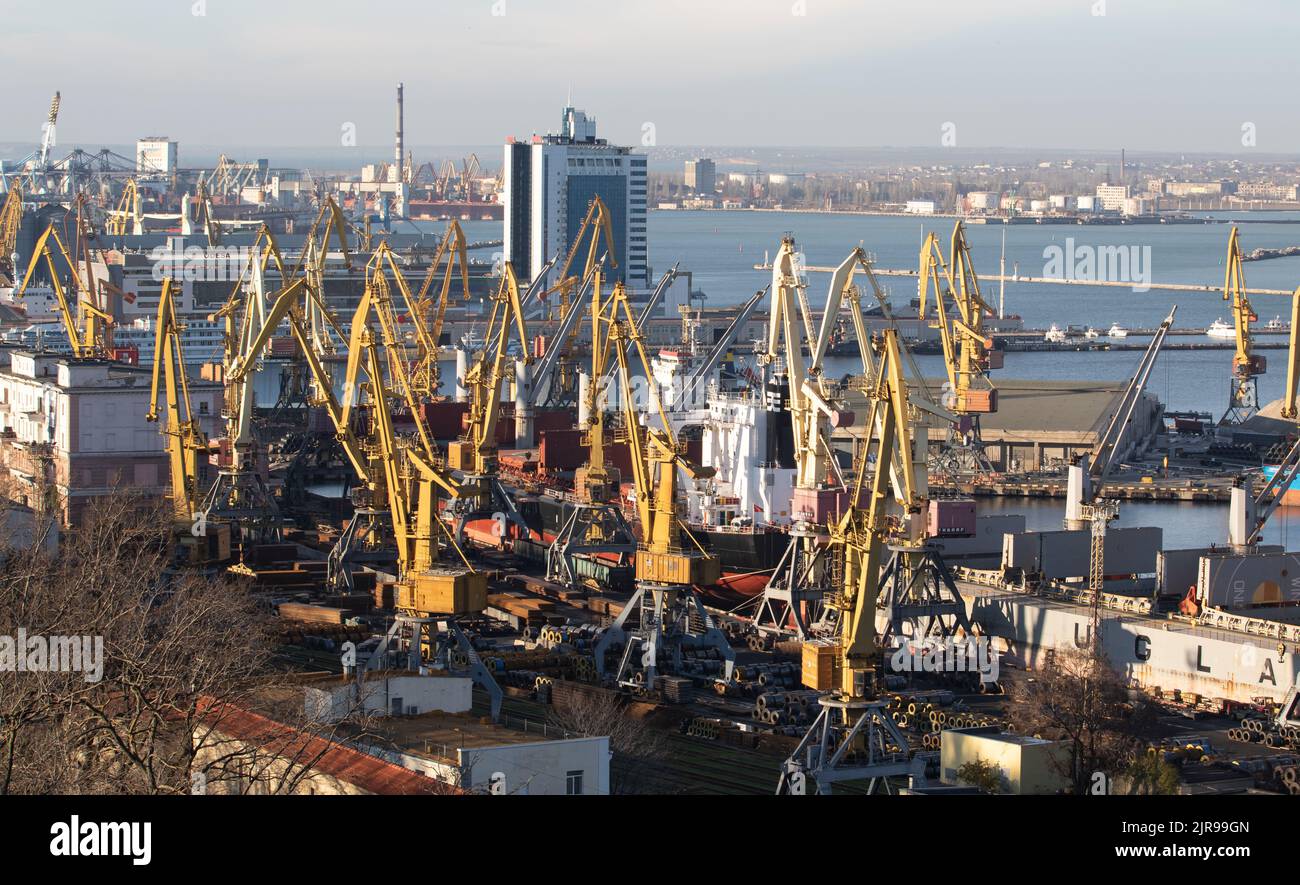 ODESSA, UKRAINENOVEMBER 27, 2021 Odessa commercial sea port in