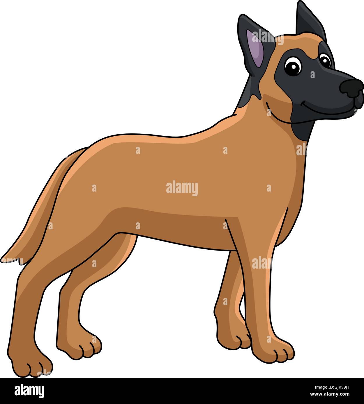 Belgian Malinois Dog Cartoon Colored Clipart  Stock Vector